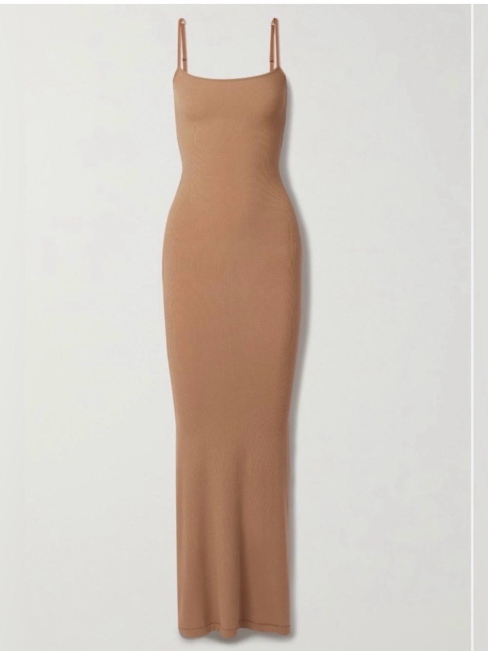 Skims Ribbed Lounge Long Slip Dress Camel Women's Size XL